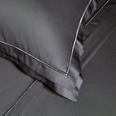 Jogo de Cama Queen Doppio 4 Pçs 300 Fios Cetim 100% Algodão Egípcio Chumbo Trussardi