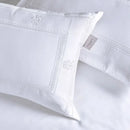 Jogo de Cama Queen Florim 4 Pçs 300 Fios Cetim 100% Algodão Egípcio Branco Trussardi