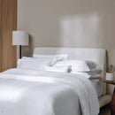 Jogo de Cama Queen Florim 4 Pçs 300 Fios Cetim 100% Algodão Egípcio Branco Trussardi