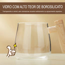 Caneca com Misturador Elétrico Automático para bebidas com tampa de bamboo
