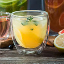 Kit com 4x Copos Criativos com Parede Dupla de Vidro Borosilicato - Resistentes ao Calor para Chá, Leite, Café, Água