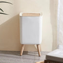 Lixeira inteligente com pés de Madeira alongado