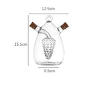 Recipiente Criativo para Óleo e Vinagreira Doméstica com vidro Duplo Engrossado